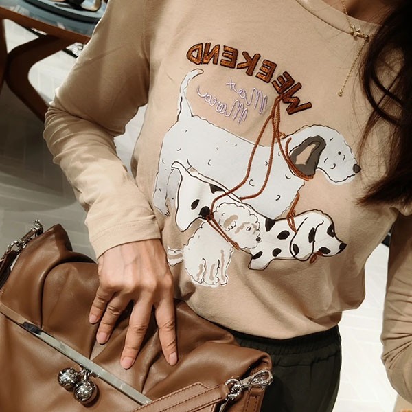 ウィークエンド マックスマーラ 偽物 クルーネック長袖Ｔシャツ mao87382